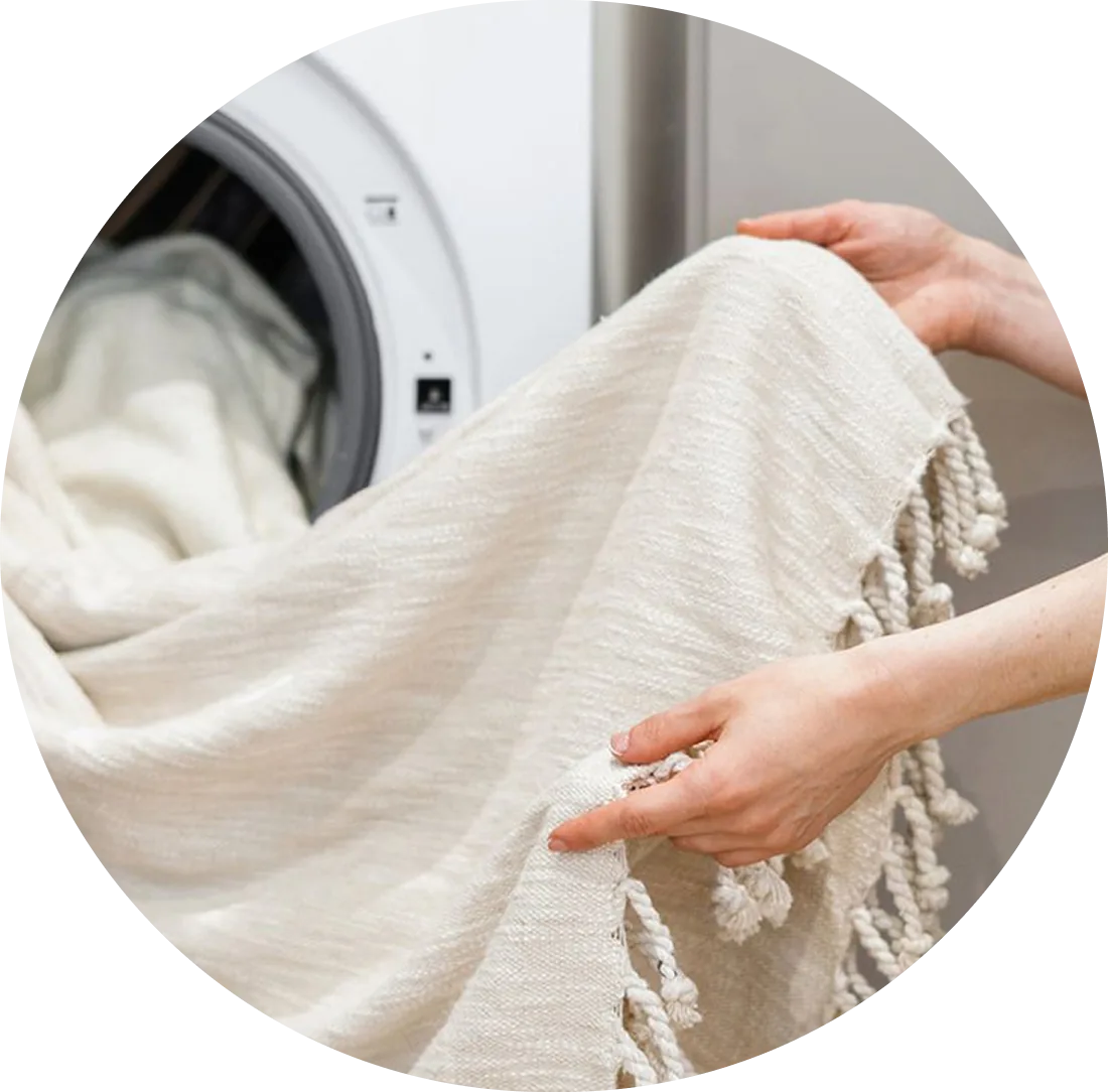 Loading a blanket into a front-loading washing machine